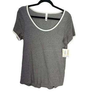 NWT Lularoe Classic T Solid Heather Gray‎ With White Trim Size S Shirt